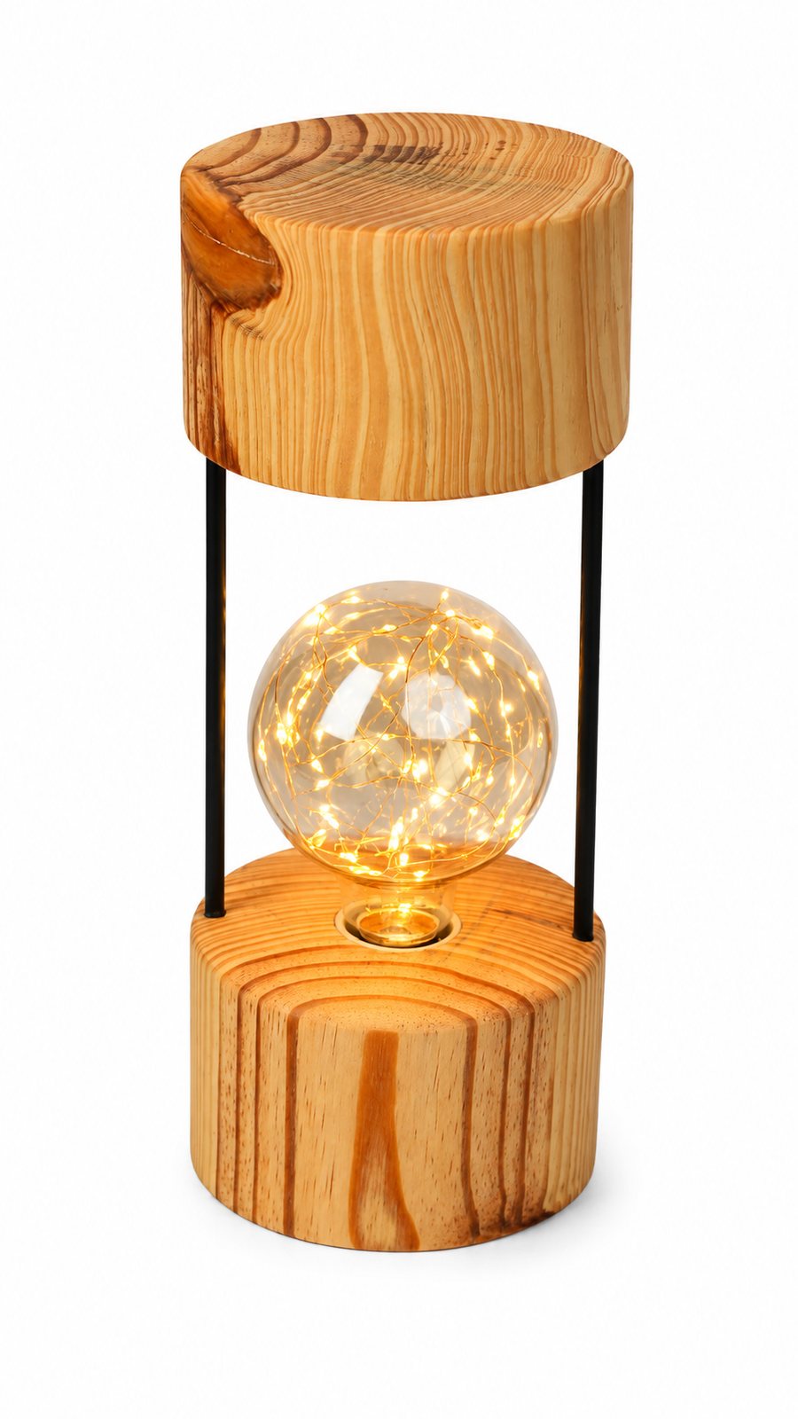 Cedarwood Double Round Lamp — Medium – Fairy Light Bulb
