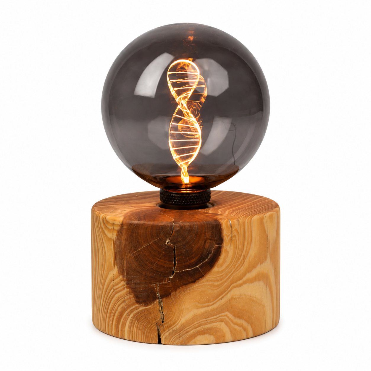 Cedarwood Pygmy Round Lamp — Small – DNA Double Helix Bulb