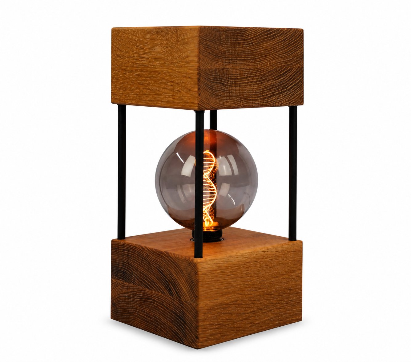 White Oak Double Square Lamp — Large – DNA Bulb